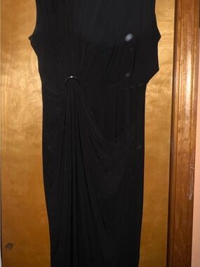 White House Black Market Black Draped Maxi Dress